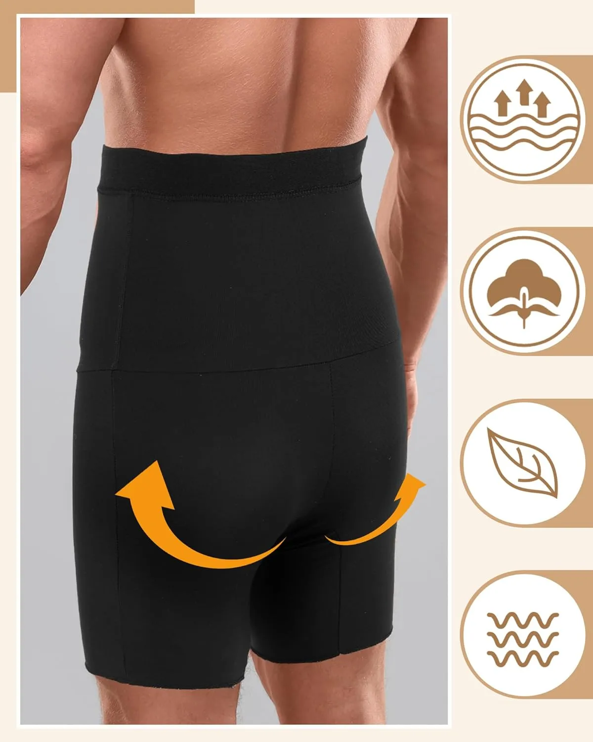 2 Pcs Men Girdle Tummy Control Shorts Compression Underwear High Waist Trainer Shapewear Body Shaper Boxer Briefs