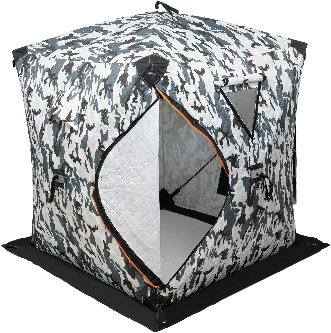 2 Person Ice Fishing Shelter, Pop-Up Portable Ice Fishing Tent with Carry Bag and Anchors,Zippered Door, Waterproof Oxford Fabric for Ice Fishing Winter Fishing
