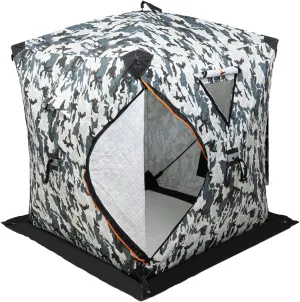 2 Person Ice Fishing Shelter, Pop-Up Portable Ice Fishing Tent with Carry Bag and Anchors,Zippered Door, Waterproof Oxford Fabric for Ice Fishing Winter Fishing