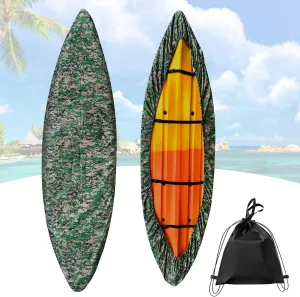 420D Kayak Cover, Waterproof UV Resistant Kayak Covers for Outdoor Storage, Ultra Strong Canoe Storage Dust Cover Sunblock Fishing Boat Cover Shield Protector for Indoor & Outdoor - Green03
