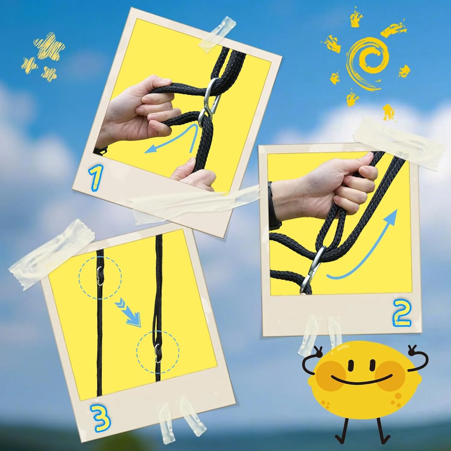43" Saucer Tree Swing for Kids - 360 Rotate Waterproof Flying Saucer With Swivel, Hanging Straps, Adjustable Ropes - Round Mat Spinner for Tree/Swing Set (Blue)