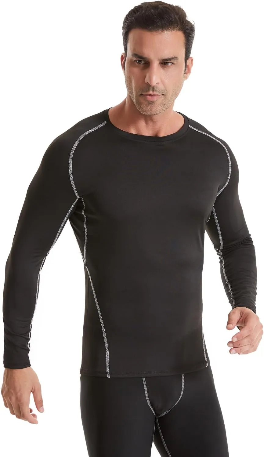4,5,6 Pack Men's Compression Shirts Long Sleeve Rash Guard Workout Undershirt Base Layer Athletic Shirt