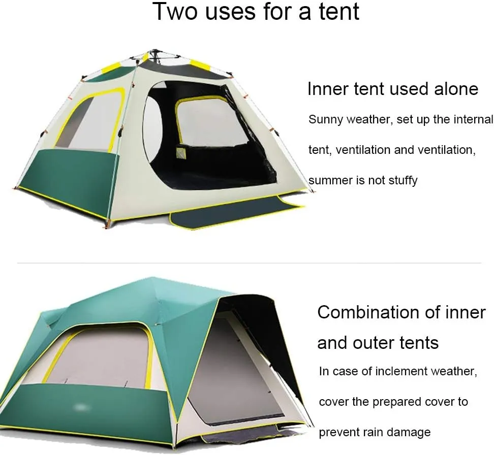 5-6 Person Lightweight Backpacking Tent Windproof Camping Tent Awning Family Tent Double Layer with Automatic Pop-Up Beach Tent for Outdoor Camping Family Beach Hunting Hiking Travel