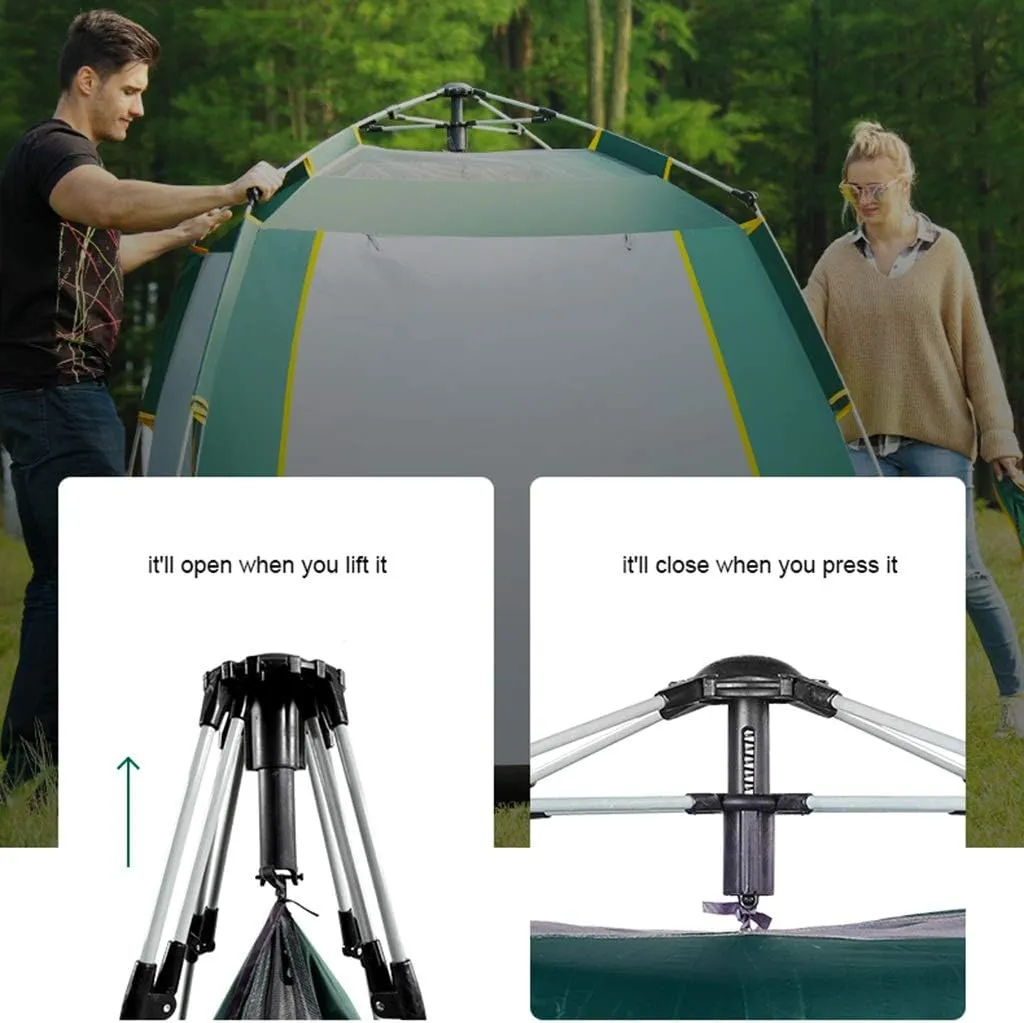 5-6 Person Lightweight Backpacking Tent Windproof Camping Tent Awning Family Tent Double Layer with Automatic Pop-Up Beach Tent for Outdoor Camping Family Beach Hunting Hiking Travel