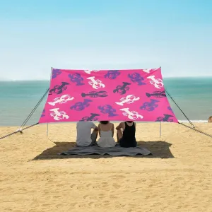 Abstract Lobsters Silhouettes Beach Camping Tent Sun Shelter for Whole Family, Beach Shade Canopy with UPF50  UV Protection,Easy Set Up and Carry,Outdoor Shade for Trips, Fishing, Backyard Fun