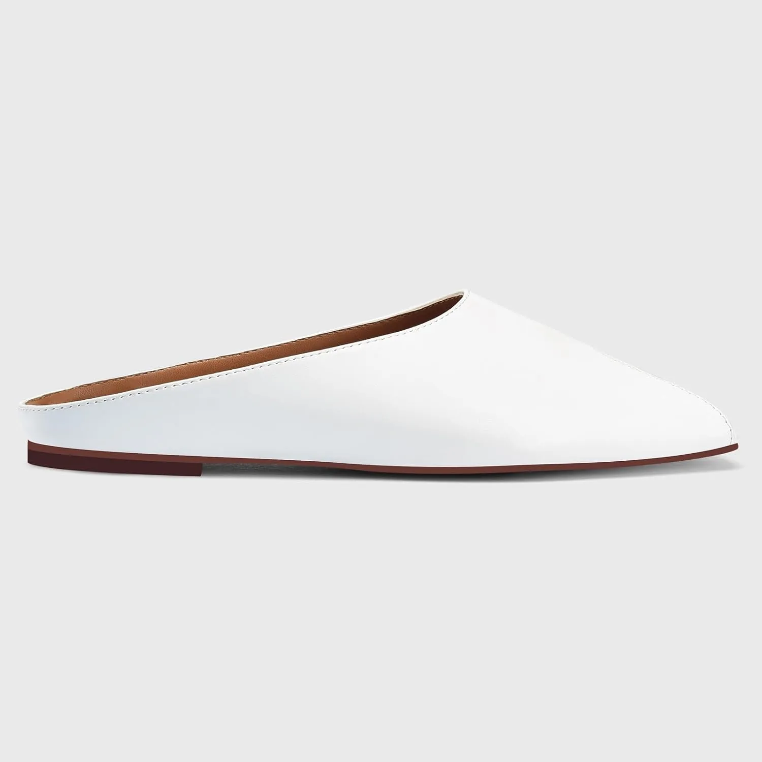 Adrizzlein Women's White Square Open Toe Mules, Size 7