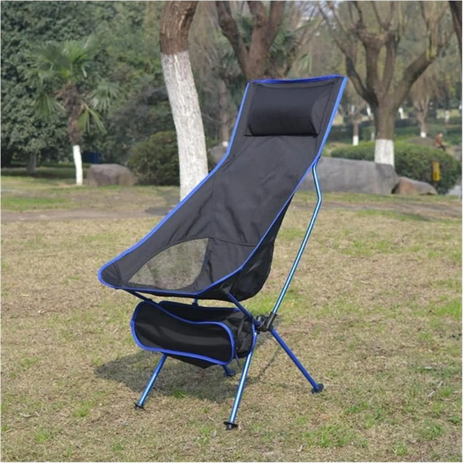 AISHANBAIHUODIAN Folding Fishing Chair Backrest Beach Chairs Lightweight Camping Hiking Seat Garden Ultralight Office Home Furniture BBQ Stool (Color : Bearing 105 kg)