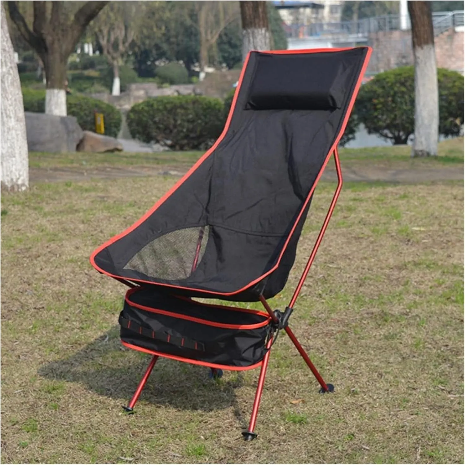 AISHANBAIHUODIAN Folding Fishing Chair Backrest Beach Chairs Lightweight Camping Hiking Seat Garden Ultralight Office Home Furniture BBQ Stool (Color : Bearing 105 kg)