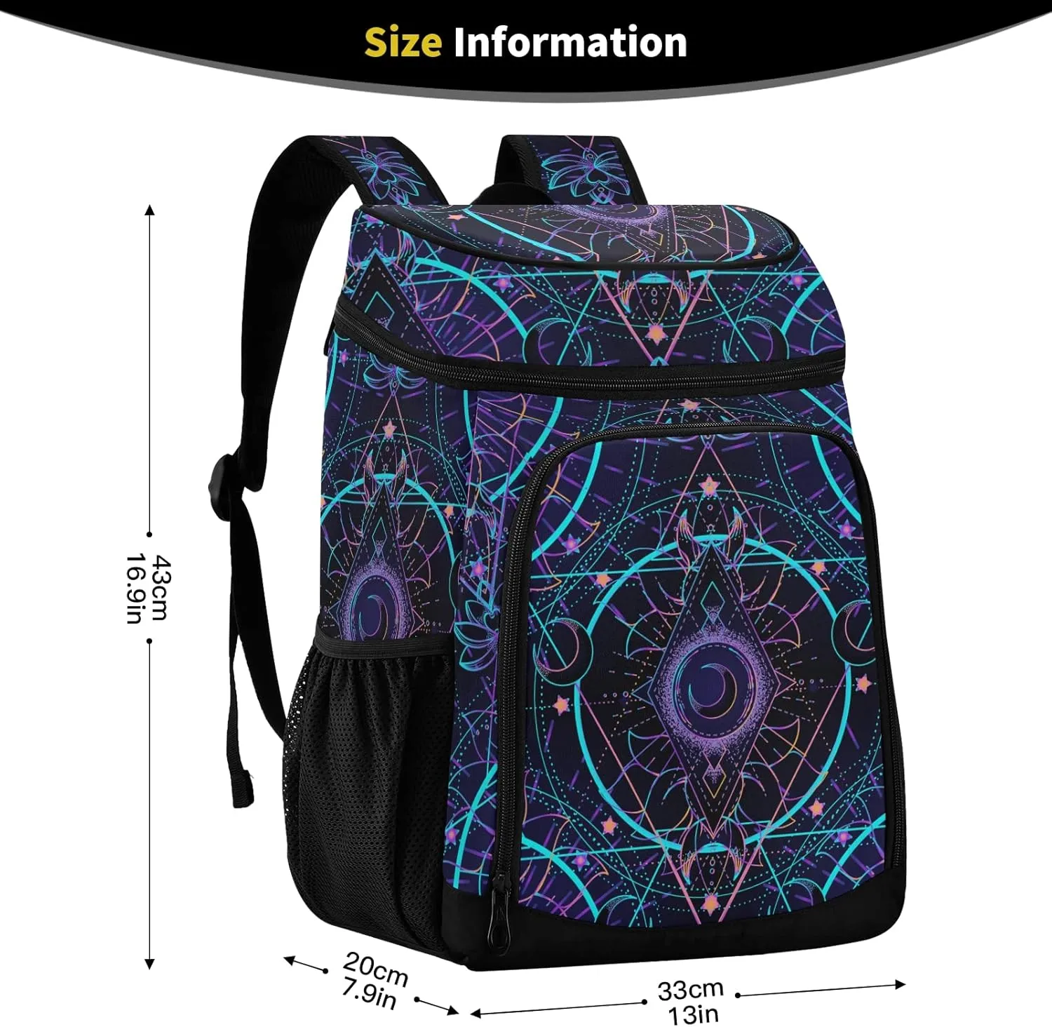 ALAZA Cooler Backpack Reusable Insulated Lunch Bag with Adjustable Shoulder Strap for Women Men Picnic Work College Hiking Camping Office Beach