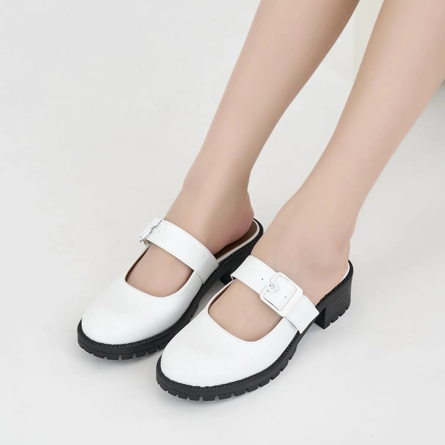 Alicegana Mules for Women Dressy Clogs: Comfort Platform Chunky Backless Mules Slip On Work Casual Loafers Slides Shoes