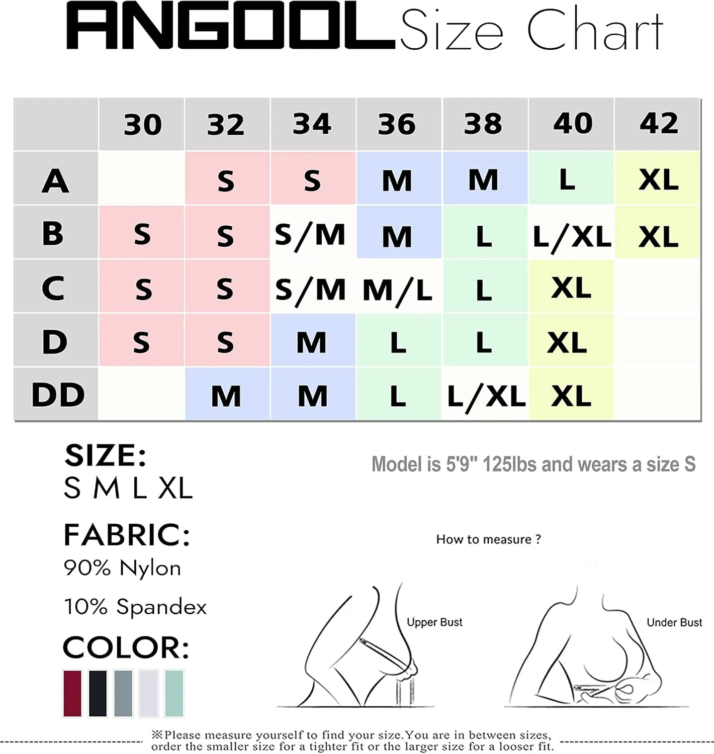 ANGOOL Strappy Sports Bras for Women - Medium Support Wirefree Yoga Bra Activewear