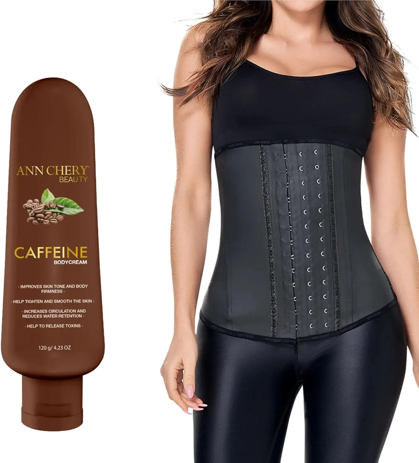 Ann Chery 2021 Latex Waist Trainer for Women |3 Hook Body Shaper|High Compression Colombian Waist Cincher |Daily & Sports Use