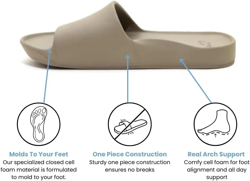 Archies Arch Support Slides – Orthotic Recovery Sandals for Plantar Fasciitis Relief, Foot Pain & Heel Pain – Lightweight, Cushioned, Shock-Absorbing Slides for Walking, Standing, and All-Day Comfort