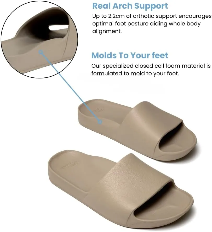 Archies Arch Support Slides – Orthotic Recovery Sandals for Plantar Fasciitis Relief, Foot Pain & Heel Pain – Lightweight, Cushioned, Shock-Absorbing Slides for Walking, Standing, and All-Day Comfort
