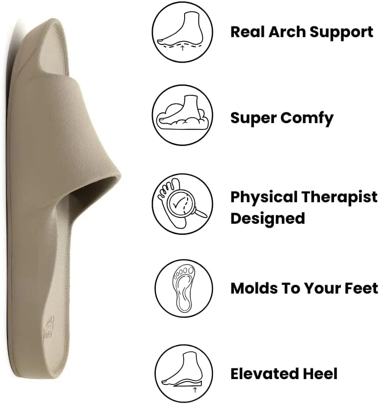 Archies Arch Support Slides – Orthotic Recovery Sandals for Plantar Fasciitis Relief, Foot Pain & Heel Pain – Lightweight, Cushioned, Shock-Absorbing Slides for Walking, Standing, and All-Day Comfort