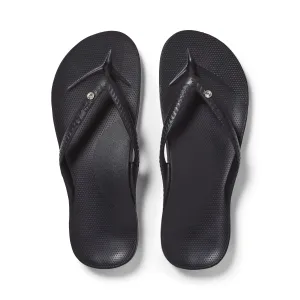 Archies Arch Support Thongs Crystal Black