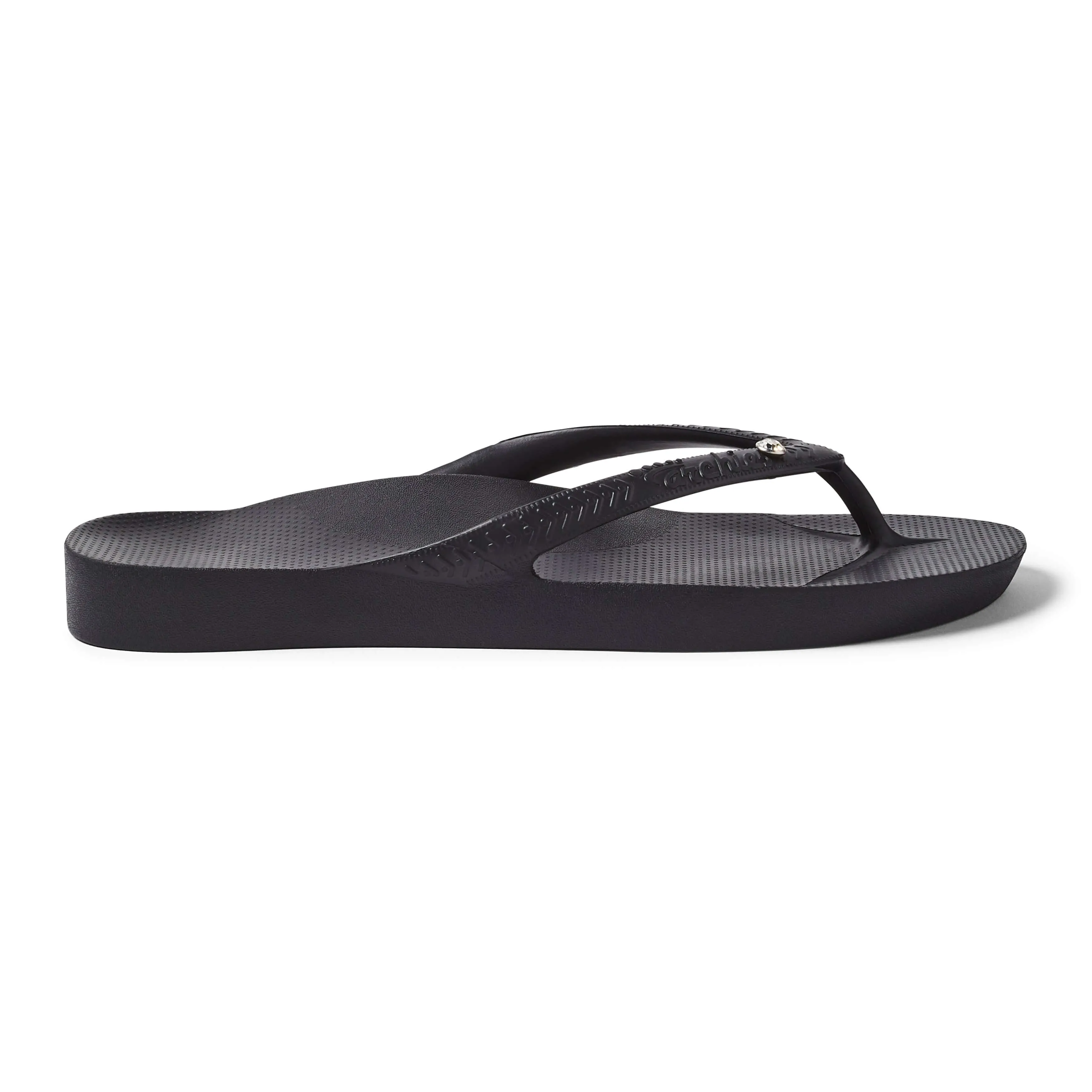 Archies Arch Support Thongs Crystal Black
