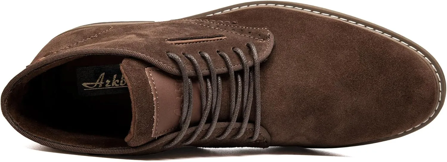 Arkbird Mens Chukka Boots Suede Leather Classic Fashion Casual Ankle Lace-up Dress Boots for Men