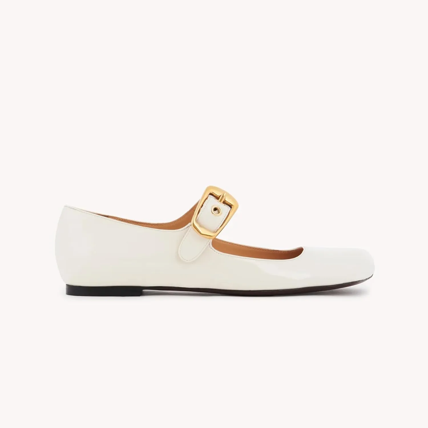 Arqa Ballet Mary Jane Flats for Women with a Buckle Cushioned Leather Insole & Leather Piping Low Heel Flats Fashionable Comfortable Square Toe Summer Spring Shoes