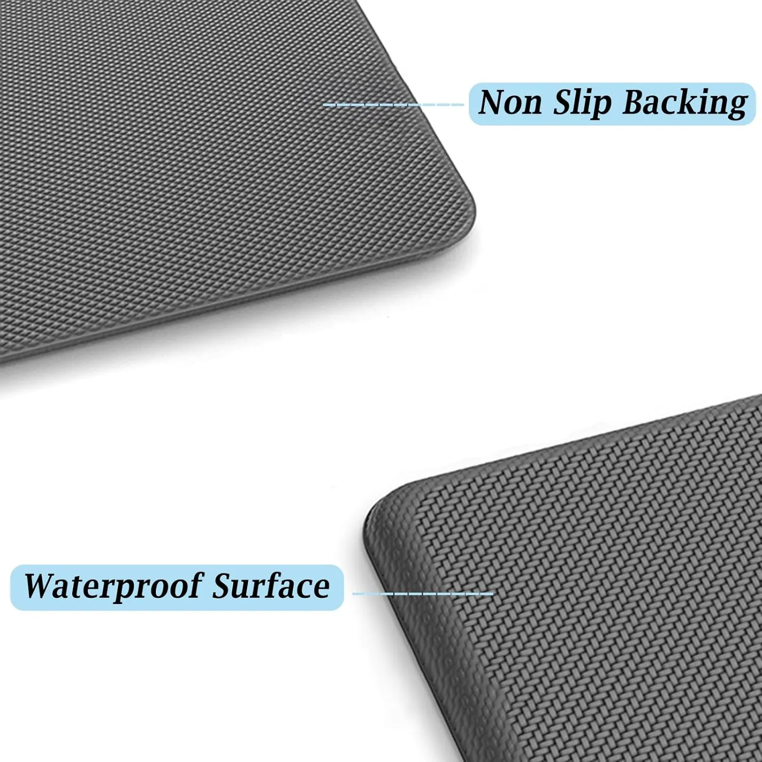 Artnice Kitchen Floor Mats Cushioned Anti Fatigue Mat, Waterproof Non-Slip Standing Desk Mat, 0.75" Heavy Duty Comfort Kitchen Rugs for Home, Work Station, Office(20" x 39", Grey)