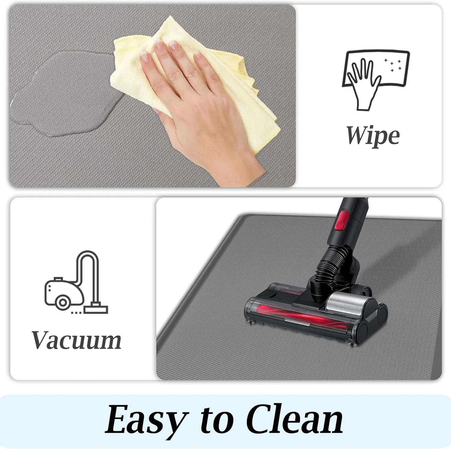 Artnice Kitchen Floor Mats Cushioned Anti Fatigue Mat, Waterproof Non-Slip Standing Desk Mat, 0.75" Heavy Duty Comfort Kitchen Rugs for Home, Work Station, Office(20" x 39", Grey)