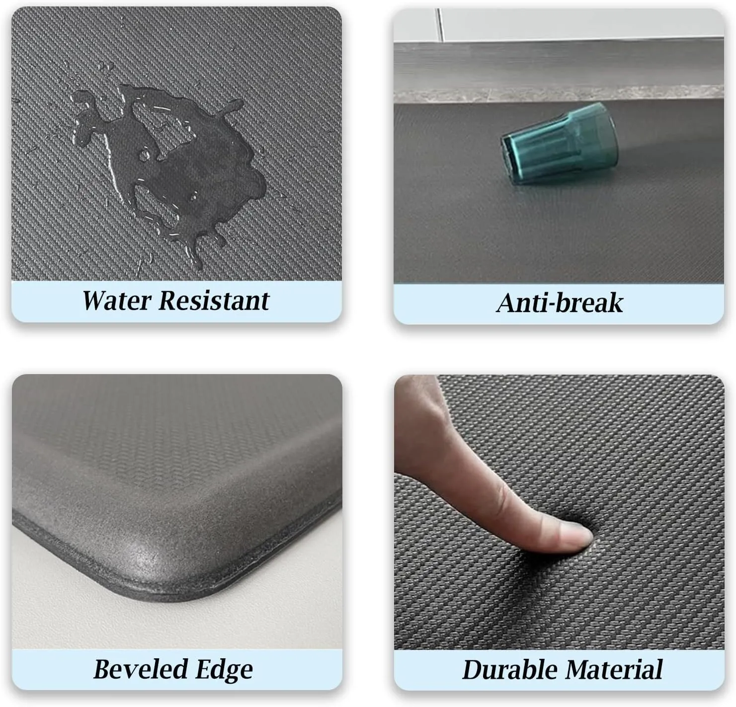 Artnice Kitchen Floor Mats Cushioned Anti Fatigue Mat, Waterproof Non-Slip Standing Desk Mat, 0.75" Heavy Duty Comfort Kitchen Rugs for Home, Work Station, Office(20" x 39", Grey)