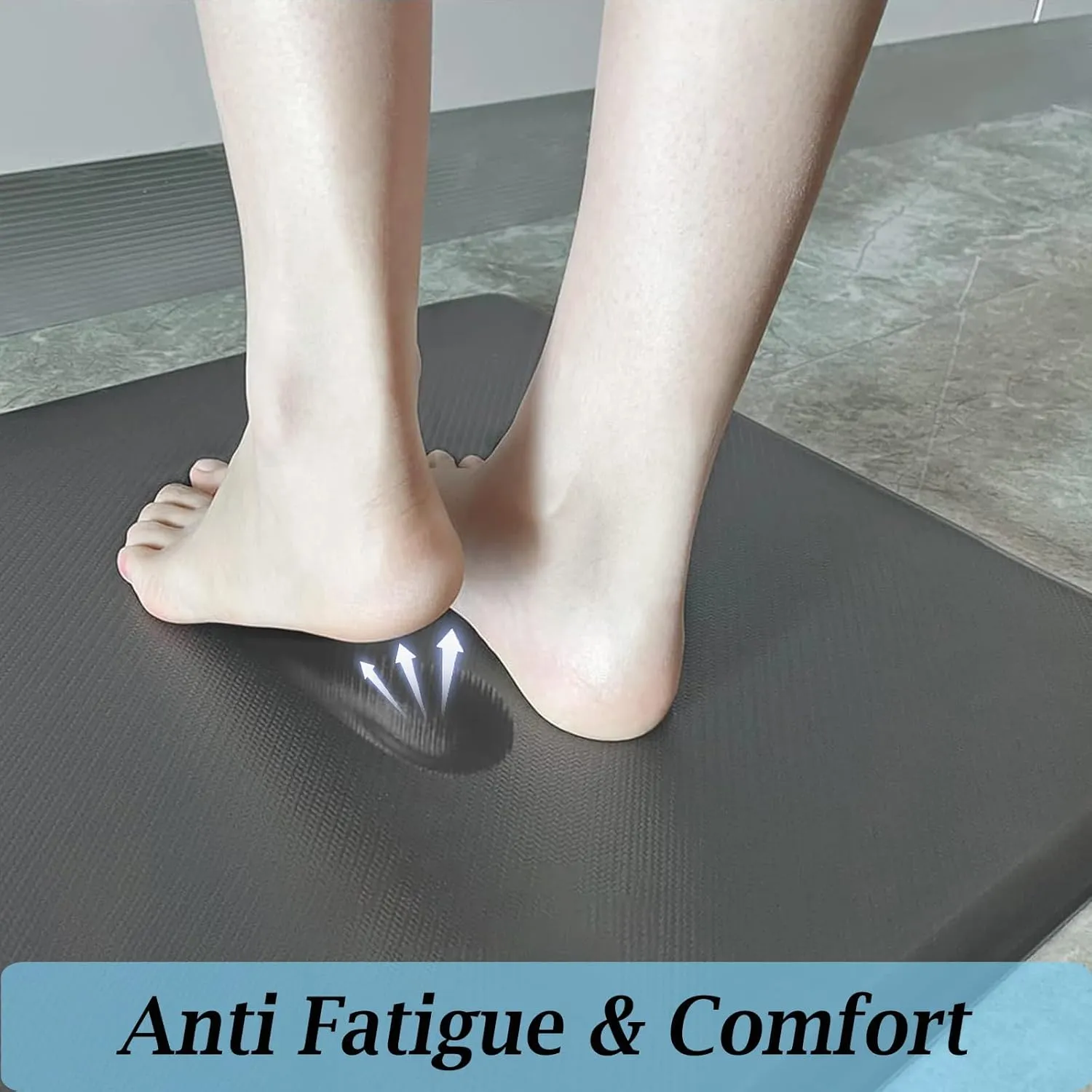 Artnice Kitchen Floor Mats Cushioned Anti Fatigue Mat, Waterproof Non-Slip Standing Desk Mat, 0.75" Heavy Duty Comfort Kitchen Rugs for Home, Work Station, Office(20" x 39", Grey)