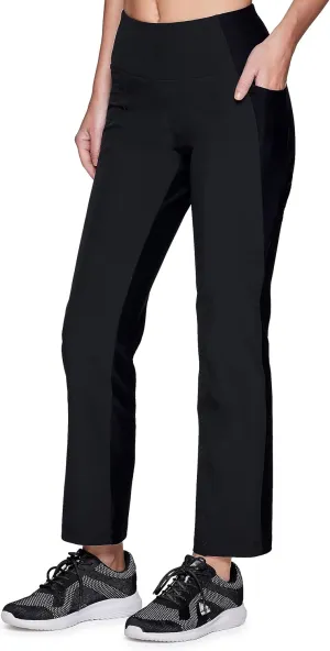 Avalanche Women's Hybrid Pant with Pockets, Elastic Waistband Quick Dry Woven/Knit Straight Leg Pant for Hiking, Casual Wear