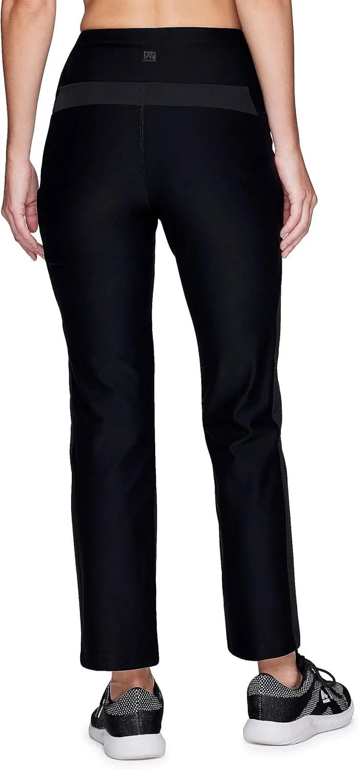 Avalanche Women's Hybrid Pant with Pockets, Elastic Waistband Quick Dry Woven/Knit Straight Leg Pant for Hiking, Casual Wear