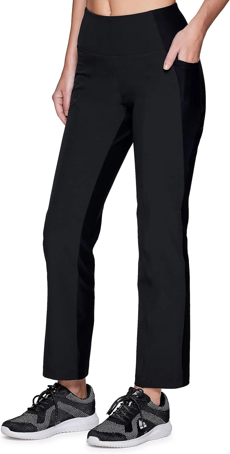 Avalanche Women's Hybrid Pant with Pockets, Elastic Waistband Quick Dry Woven/Knit Straight Leg Pant for Hiking, Casual Wear