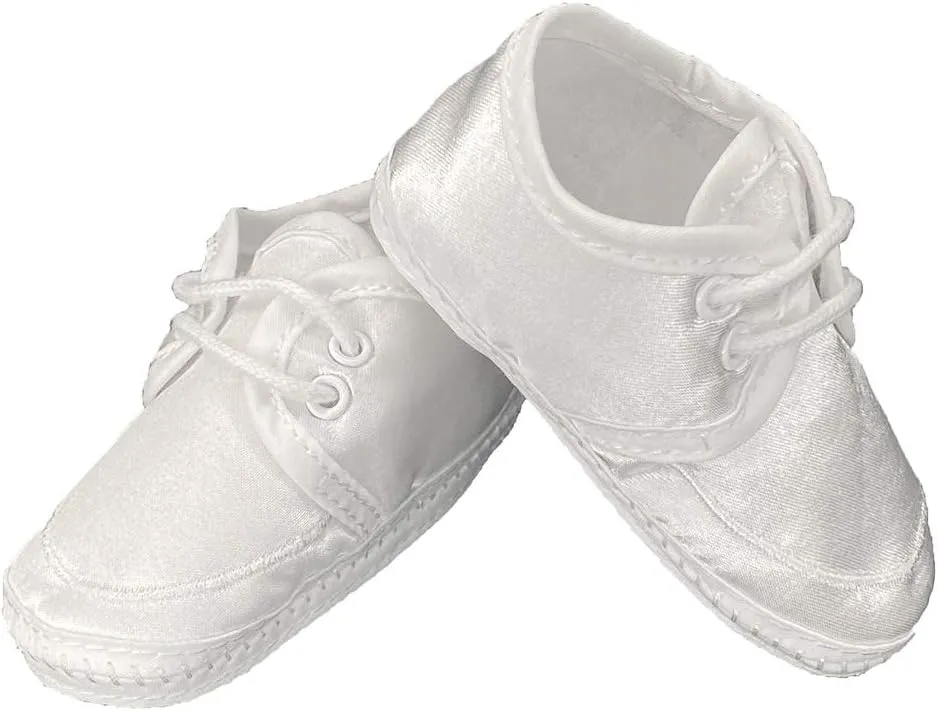 Baby Boy Satin Bootie Perfect for a Christening Baptism or Any Special Occasion