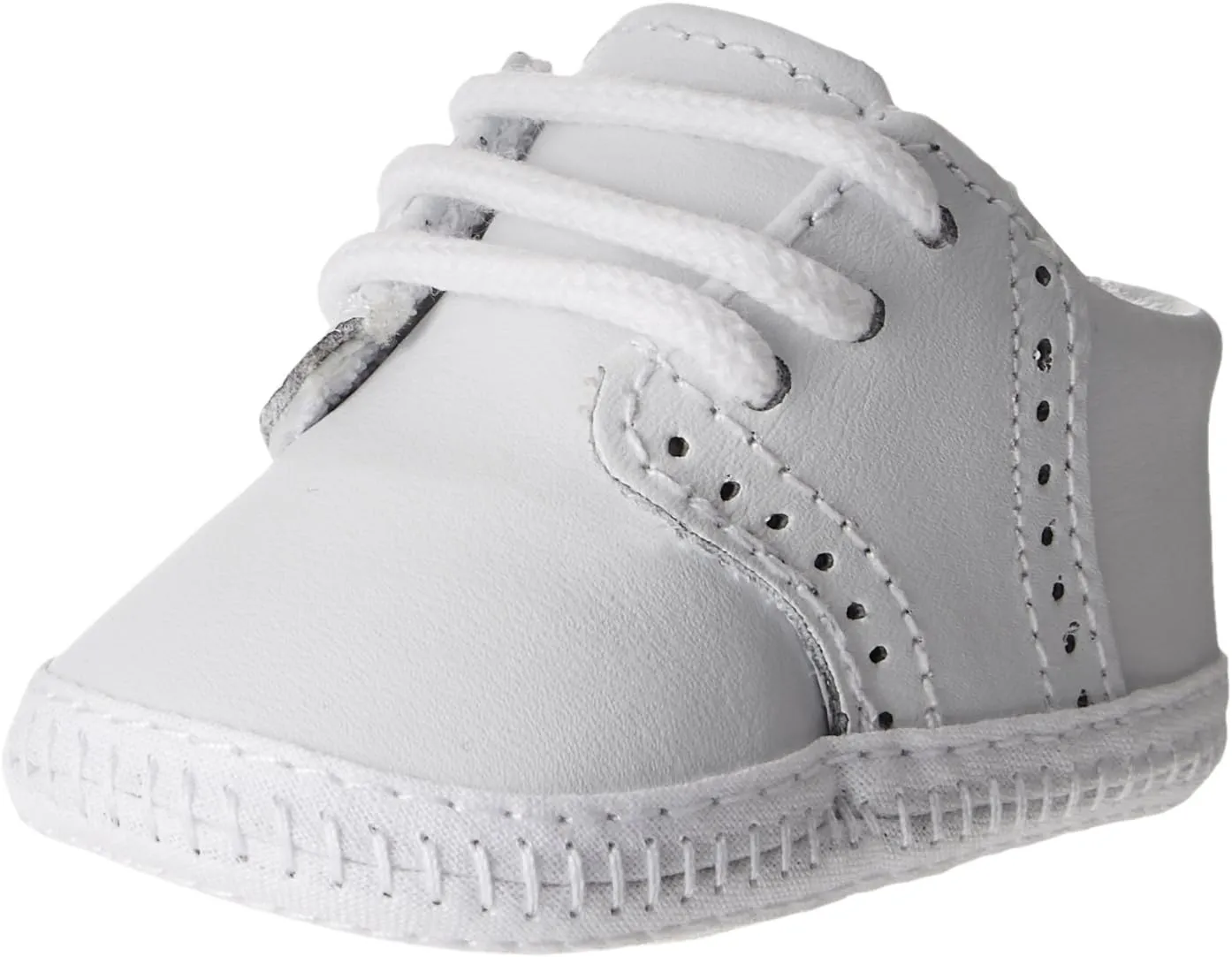 Baby Deer White Leather Saddle Oxford Crib Shoe, Infant, Unisex, Sz 0