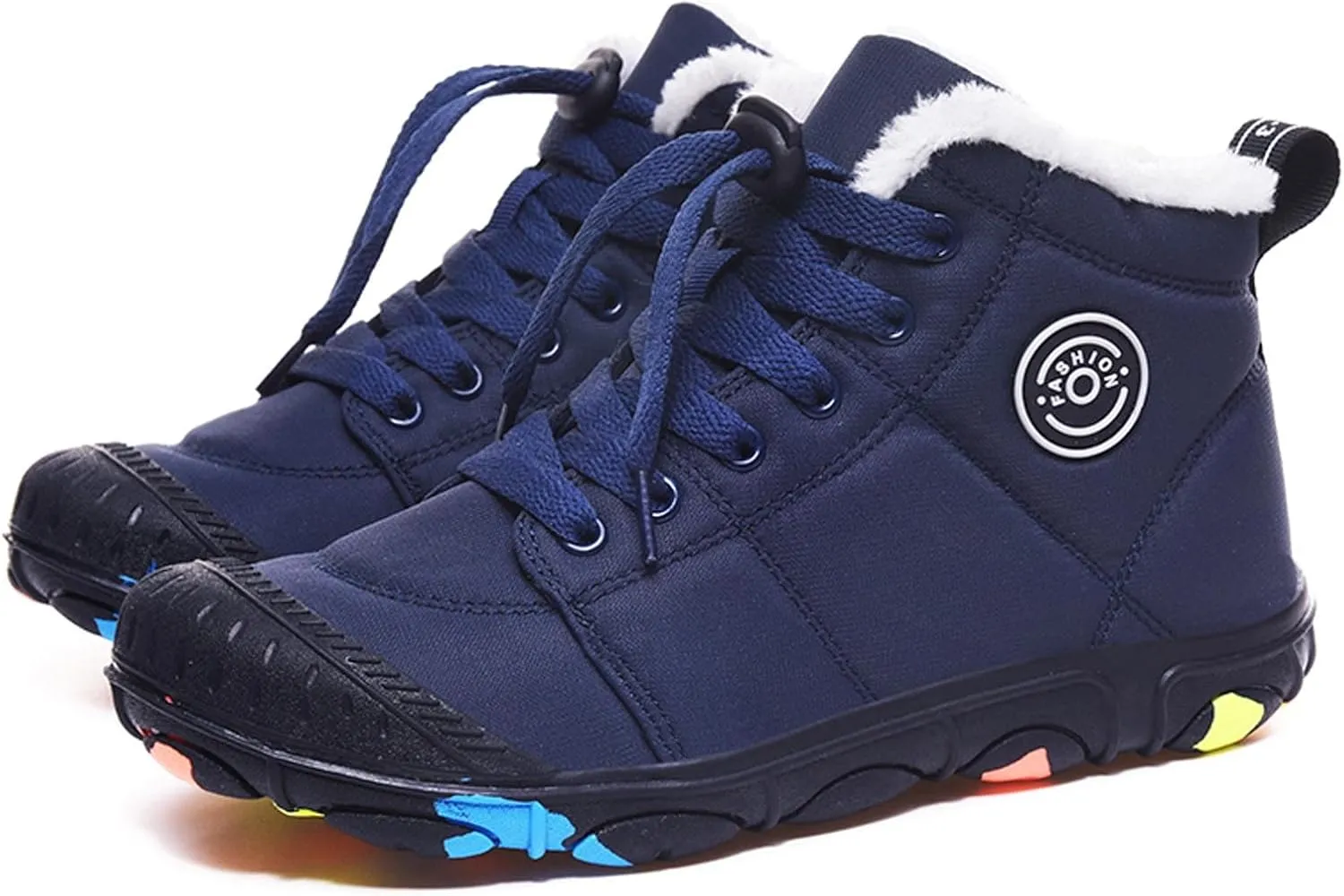 Barefoot Shoes Kids Boys Girls Trail Running Shoes Minimalist Zero Drop Sole Cotton Boots Fur Lined Hiking Walking Shoes (Little Kid/Big Kid)