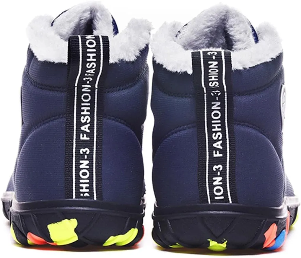 Barefoot Shoes Kids Boys Girls Trail Running Shoes Minimalist Zero Drop Sole Cotton Boots Fur Lined Hiking Walking Shoes (Little Kid/Big Kid)