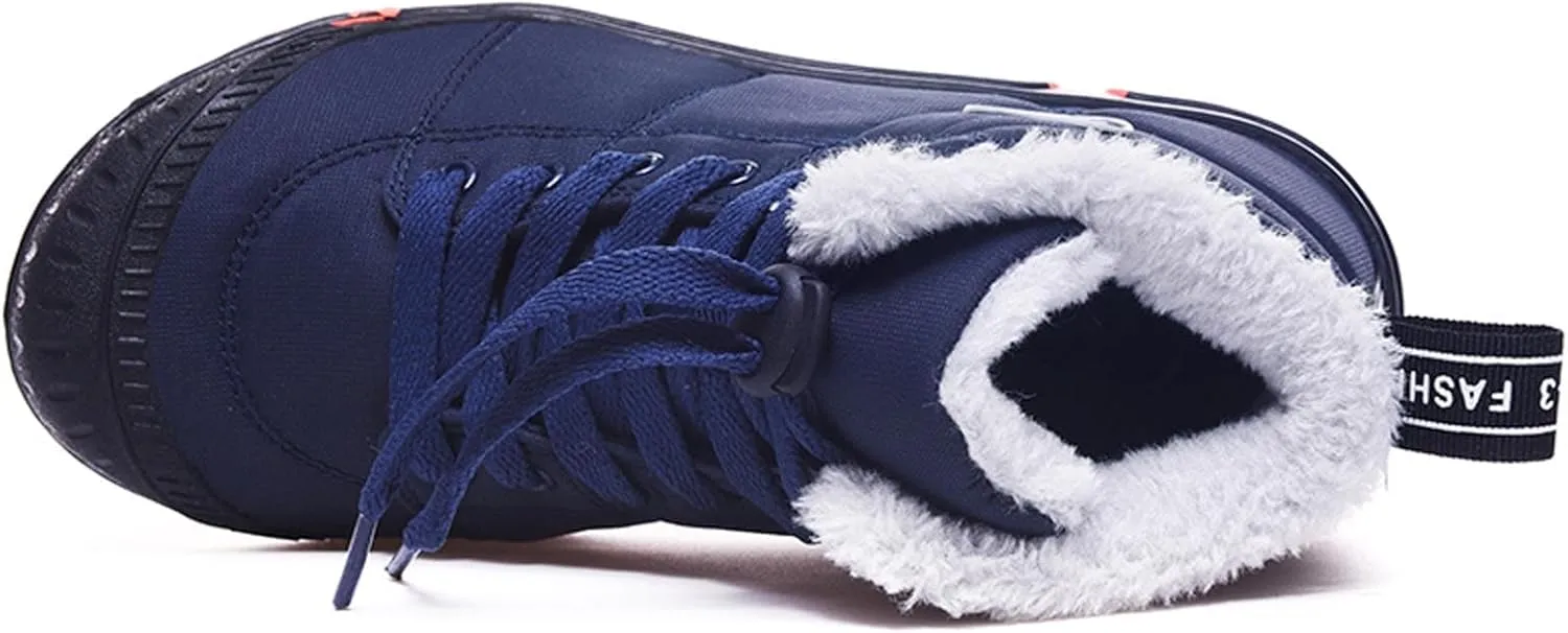 Barefoot Shoes Kids Boys Girls Trail Running Shoes Minimalist Zero Drop Sole Cotton Boots Fur Lined Hiking Walking Shoes (Little Kid/Big Kid)
