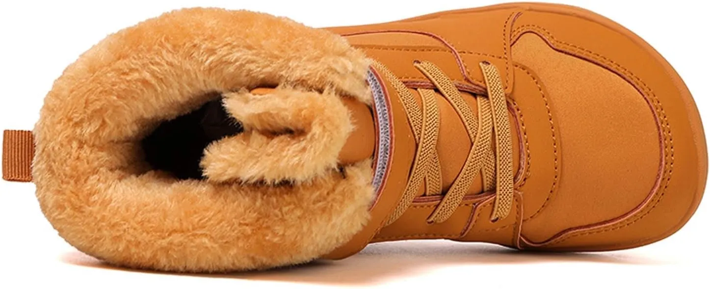 Barefoot Shoes Kids Boys Girls Trail Running Shoes Minimalist Zero Drop Sole Cotton Boots Fur Lined Hiking Walking Shoes (Little Kid/Big Kid)
