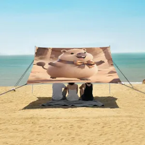 Beach Shade Tent with UPF50  UV Protection,Capybara in Desert Lightweight Camping Sun Shelter for Outdoor,Camping Trips, Fishing, Backyard,Picnics,Easy Set Up and Carry 9x10.5 FT