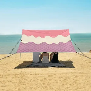 Beach Shade Tent with UPF50  UV Protection,Cream Melt Blueberry Wafer Lightweight Camping Sun Shelter for Outdoor,Camping Trips, Fishing, Backyard,Picnics,Easy Set Up and Carry 9x10.5 FT