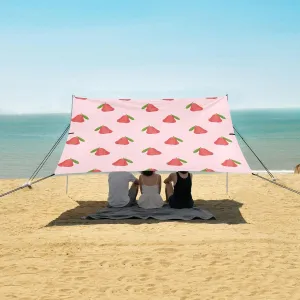 Beach Shade Tent with UPF50  UV Protection,Pink Jambu Air Fruits Lightweight Camping Sun Shelter for Outdoor,Camping Trips, Fishing, Backyard,Picnics,Easy Set Up and Carry 9x10.5 FT