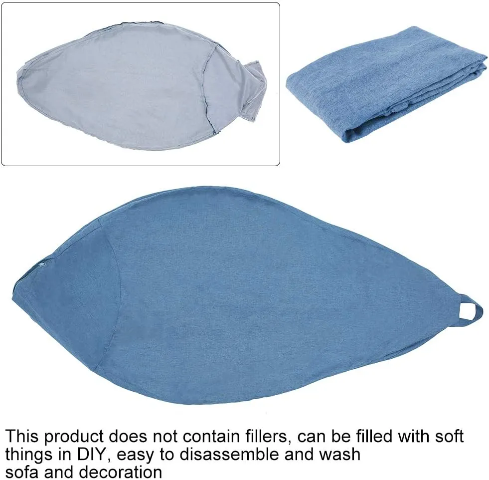 Bean Bag Chair Sofa Cover(No Filler), Lazy Lounger High Back Large Bean Bag Storage Chair Cover Sack for Adults and Kids Without Filling (Blue, XL)