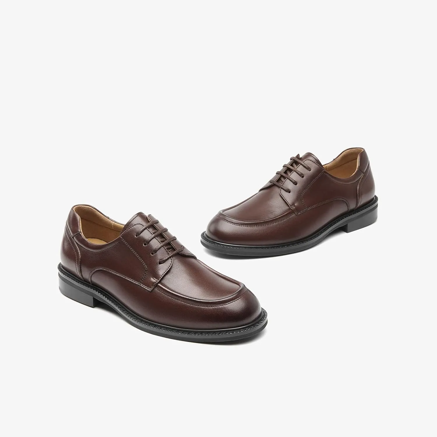 BEAU TODAY Oxford Shoes for Women,Leather Brogue Dress Shoes,Comfort Brethable Ladies Lace-up Handmade Wingtip Shoes for Business Work