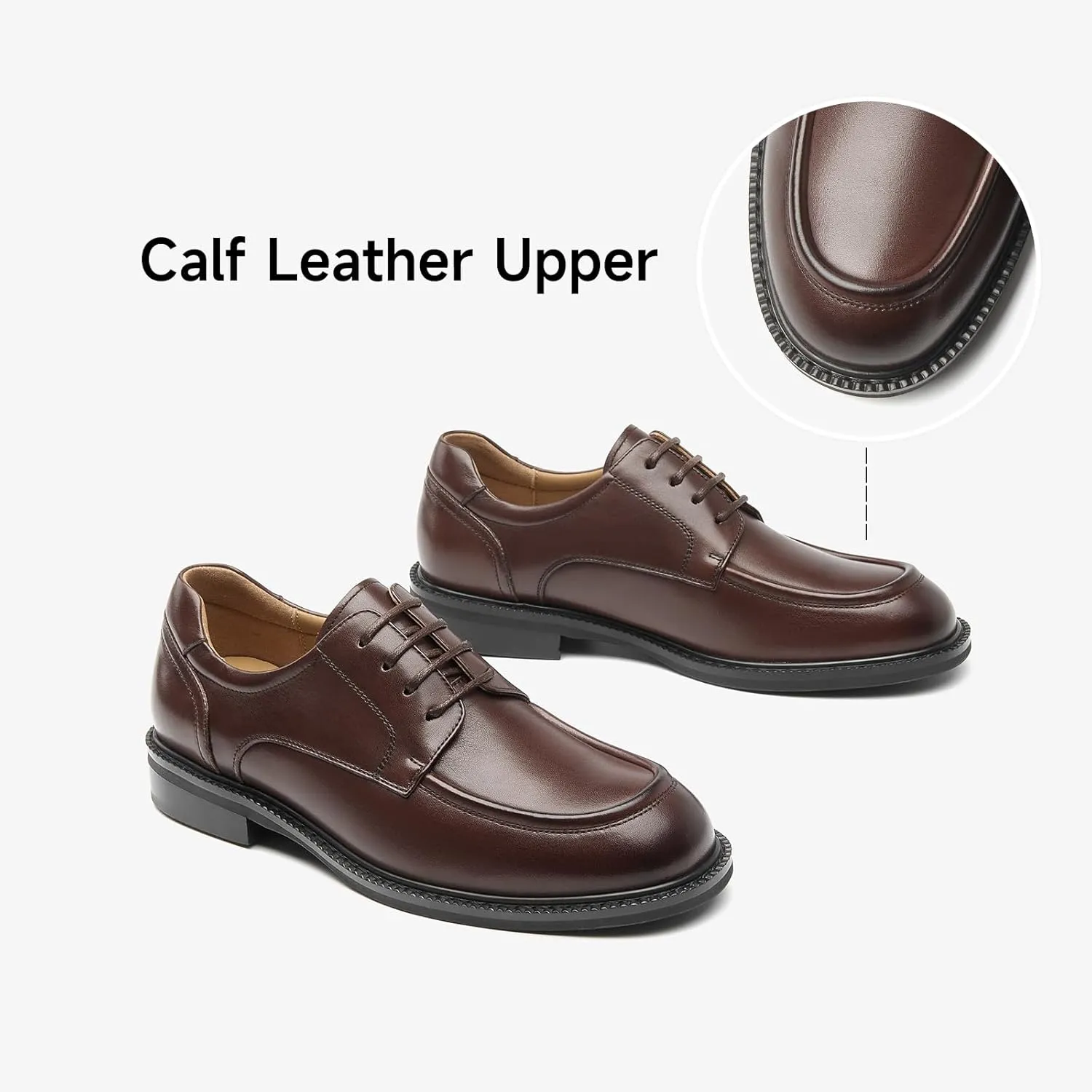 BEAU TODAY Oxford Shoes for Women,Leather Brogue Dress Shoes,Comfort Brethable Ladies Lace-up Handmade Wingtip Shoes for Business Work