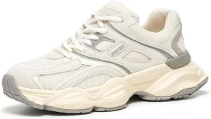 BEAU TODAY Womens Walking Shoes, Casual Fashion Wide Sneakers for Women, Comfortable Retro Walkikng Sneakers, Lightweight Breathable Non-Slip Trainer Workout Gym Athletic Running Shoes