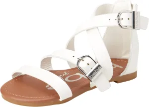 bebe Girls Sandals - Open Toe Summer Easter Strappy Flat Dress Gladiator Sandals with Cushioned Sole