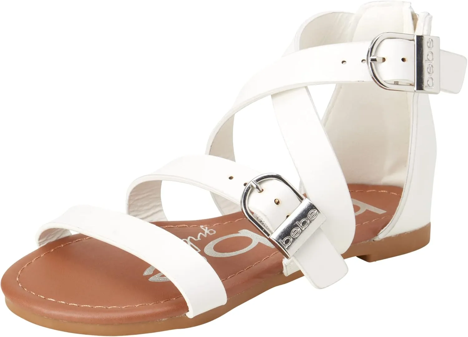 bebe Girls Sandals - Open Toe Summer Easter Strappy Flat Dress Gladiator Sandals with Cushioned Sole