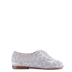 Beberlis Silver Leopard Lace-Up