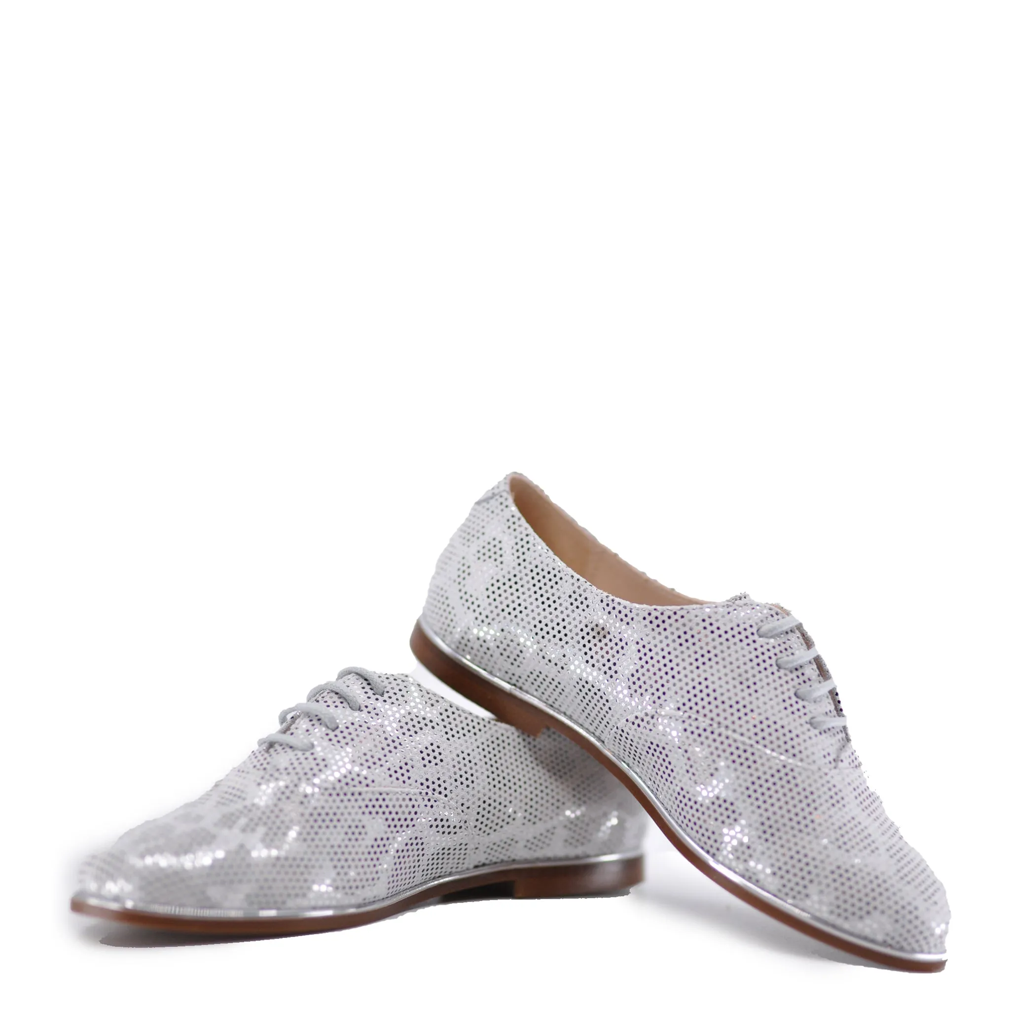 Beberlis Silver Leopard Lace-Up