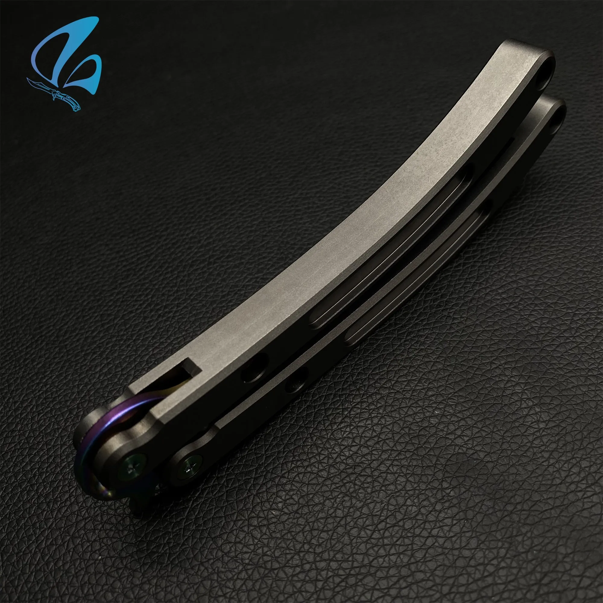 Black Market Butterfly Knife Trainer CNC Aluminium Handle Steel Blade Balisong Trainer