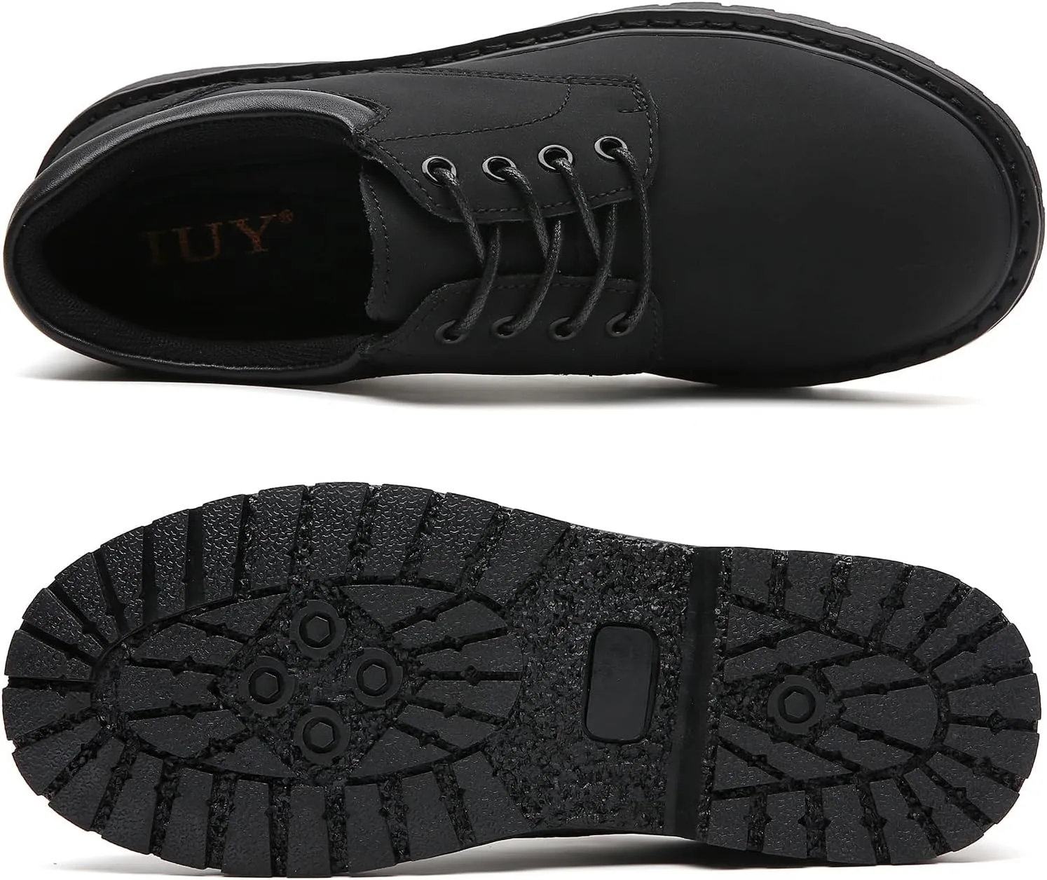 Black Oxford Shoes for Women Leather Work Office Non Slip Dress Shoes Comfortable Shoes