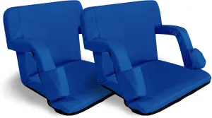 Bleacher Seat 24” Wide for Bleachers,Folding Stadium Chair Lightweight with Back Support,Thick Padding,Anchor Straps and 4 Pockets,Waterproof&Durable,Ideal for Sport Events,Camping